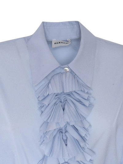 P.a.r.o.s.h Light Blue Shirt With Ruffles In Blue