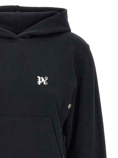 Shop Palm Angels 'pa Buttons' Hoodie In Black