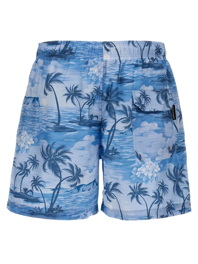 Shop Palm Angels 'sunset' Swim Shorts In Blue