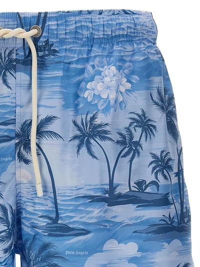Shop Palm Angels 'sunset' Swim Shorts In Blue