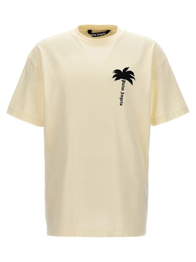 Shop Palm Angels 'the Palm' T-shirt In White/black