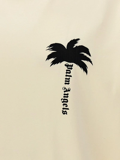 Shop Palm Angels 'the Palm' T-shirt In White/black