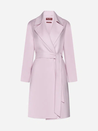 Shop Max Mara Totem Wool, Cashmere And Silk Coat In Baby Pink
