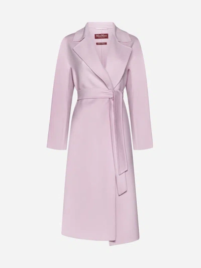 Shop Max Mara Cles Wool, Cashmere And Silk Coat In Baby Pink