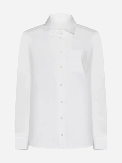 Shop Weekend Max Mara Viglio Cotton Shirt In Off White
