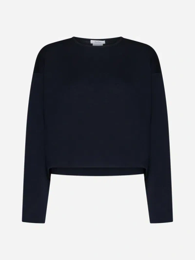 Shop Max Mara Angelo Wool Sweater In Navy Blue