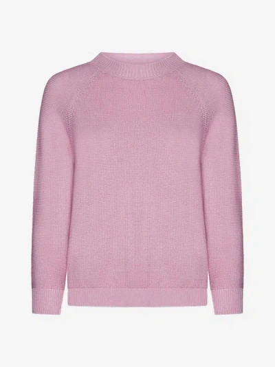 Shop Weekend Max Mara Linz Cotton Sweater In Pink