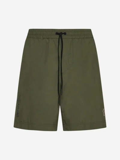 Shop Moncler Nylon Shorts In Green