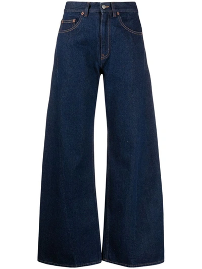 Shop Mm6 Maison Margiela High-waisted Flared Jeans In Blue