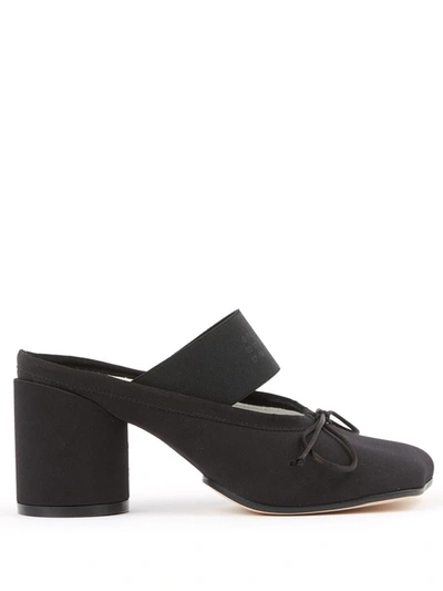 Shop Mm6 Maison Margiela Mules With Bow In Black