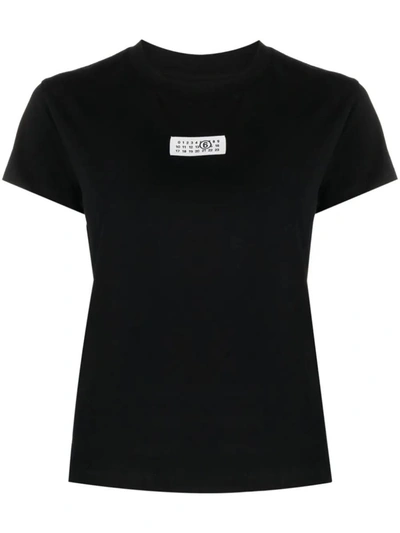 Shop Mm6 Maison Margiela T-shirt With Print In Black