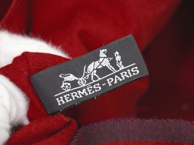 Shop Hermes Hermès Fourre Tout Red Canvas Tote Bag ()