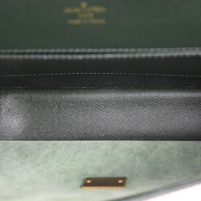 Pre-owned Louis Vuitton Angara Green Leather Backpack Bag ()
