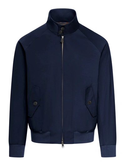 Shop Baracuta G9 Harrington Cotton-blend Jacket In Blue