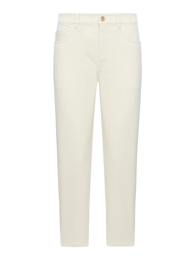 Shop Brunello Cucinelli High-waisted Tapered Jeans In Nude & Neutrals