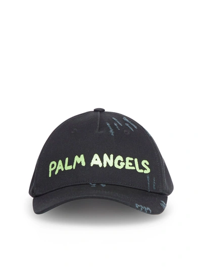 Shop Palm Angels Logo Cap In Black