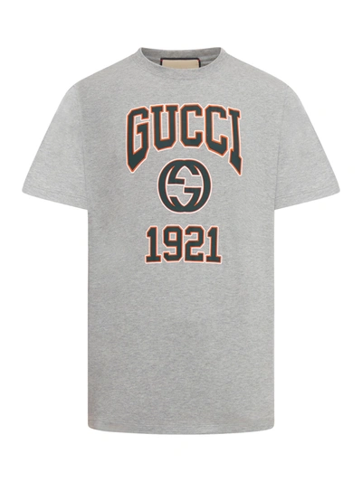 Shop Gucci S/s T-shirt Cotton Jersey In Grey