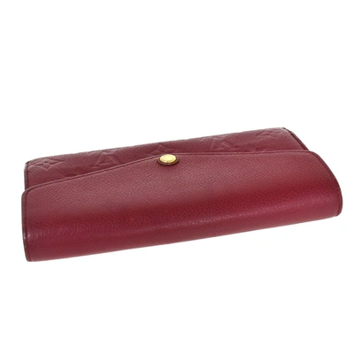 Pre-owned Louis Vuitton Portefeuille Sarah Burgundy Leather Wallet  ()