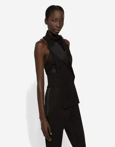 Dolce & Gabbana Crystal-cross Link Bracelet In Metallic