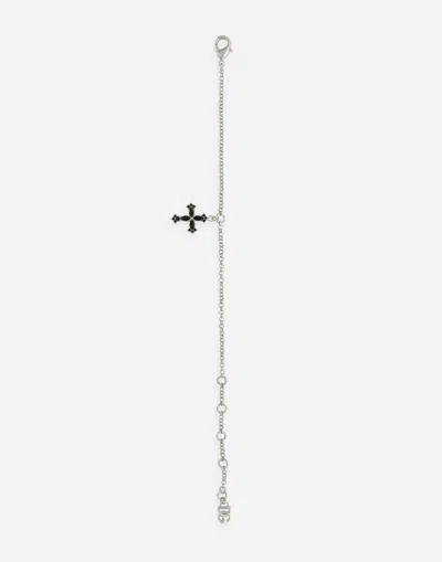 Dolce & Gabbana Crystal-cross Link Bracelet In Metallic