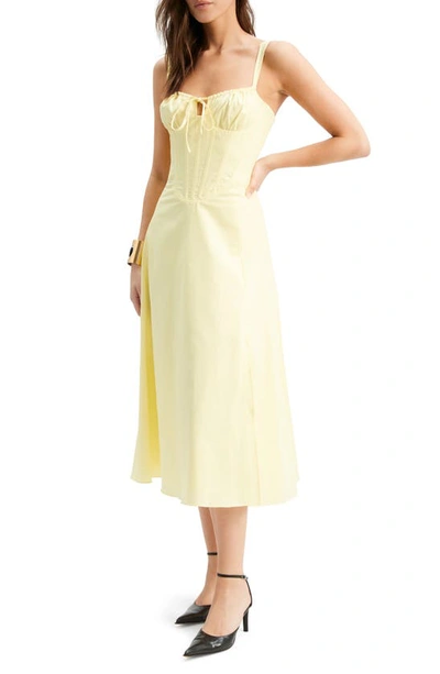 Shop Bardot Esra Corset Midi Dress In Sunshine