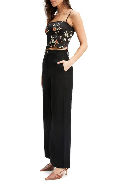 Shop Bardot Sansa Floral Satin Crop Camisole In Black Floral