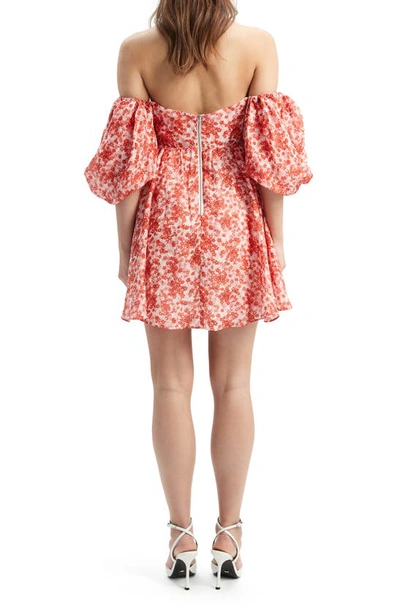 Bardot Lani Floral Off The Shoulder Minidress In Red