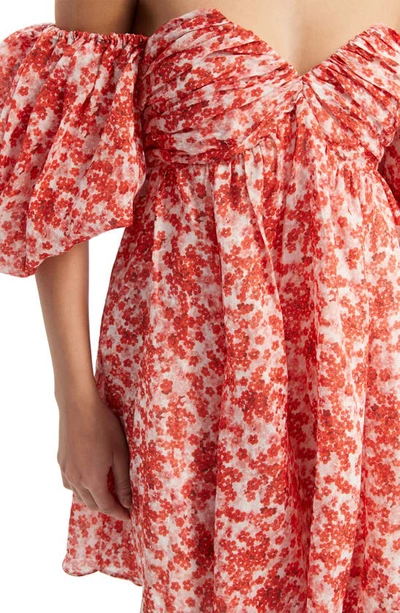 Bardot Lani Floral Off The Shoulder Minidress In Red