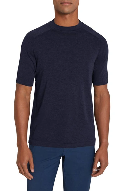 Shop Jack Victor Victoria Cotton & Silk T-shirt In Midnight