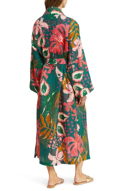 Shop Vitamin A Palmilla Linen Cover-up Robe In Painted Jungle Ecolinen