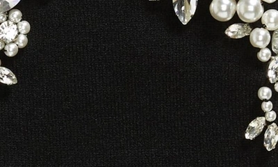 Shop Simone Rocha Cluster Flower Embellished Socks In Black/ Pearl/ Clear