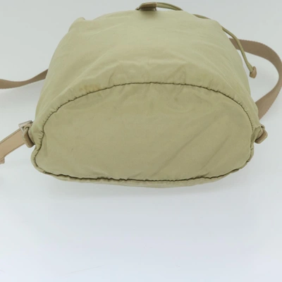 Shop Prada Khaki Synthetic Backpack Bag ()