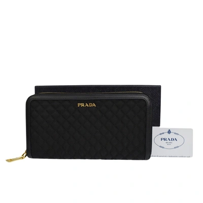 Shop Prada Tessuto Black Synthetic Wallet  ()