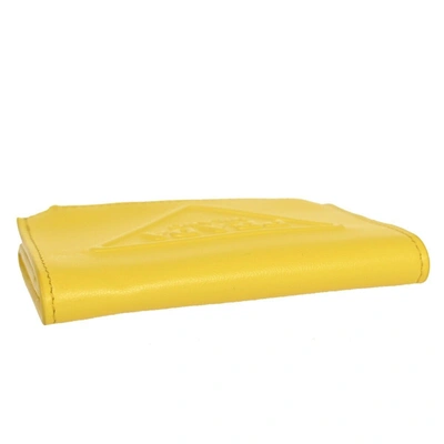 Shop Prada Yellow Leather Wallet  ()