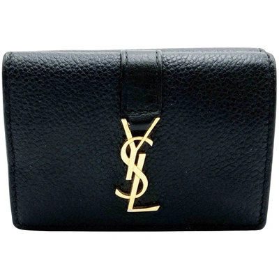 Shop Saint Laurent Cassandra Black Leather Wallet  ()