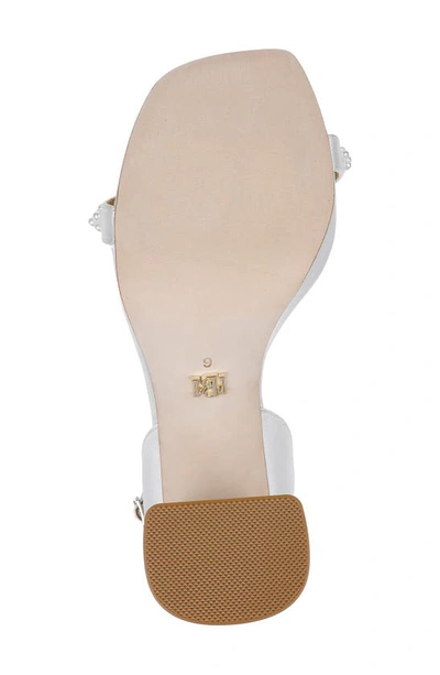 Shop Badgley Mischka Collection Calida Ankle Strap Satin Sandal In Soft White