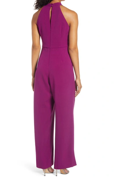 Shop Julia Jordan Halter Neck Jumpsuit In Purple