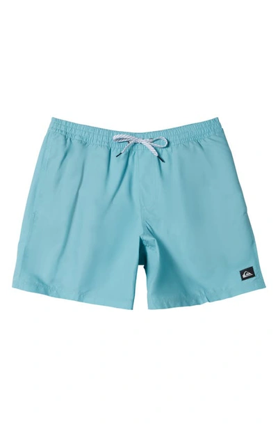 Shop Quiksilver Everyday Solid Volley 14 Swim Trunks In Marine Blue