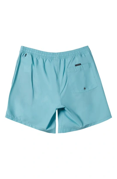 Shop Quiksilver Everyday Solid Volley 14 Swim Trunks In Marine Blue