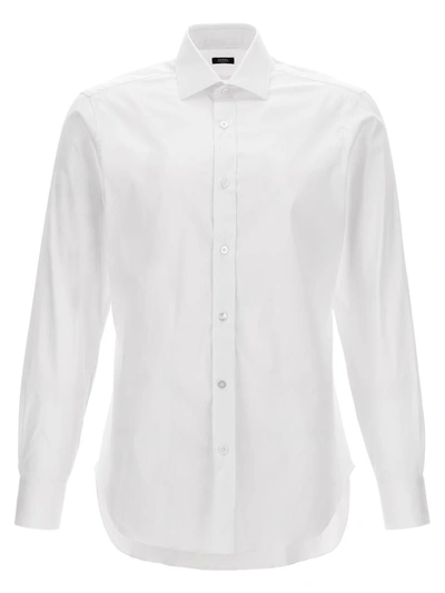 Shop Barba Poplin Shirt In White
