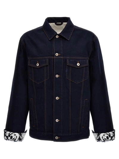 Shop Burberry Denim Jacket In Blue