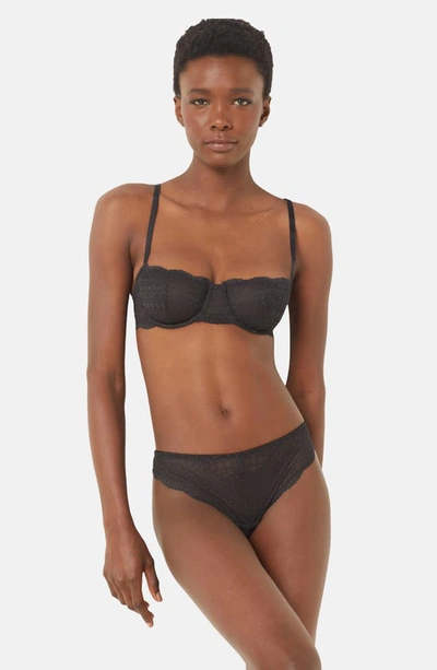 Etam Idole Lace Tanga In Black