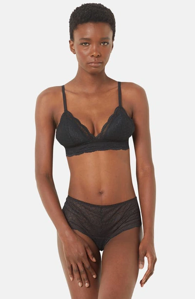 Etam Idole Lace Triangle Bralette In Black
