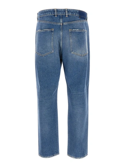 Shop Golden Goose Blue Denim 'new Happy' Jeans In Cotton Man