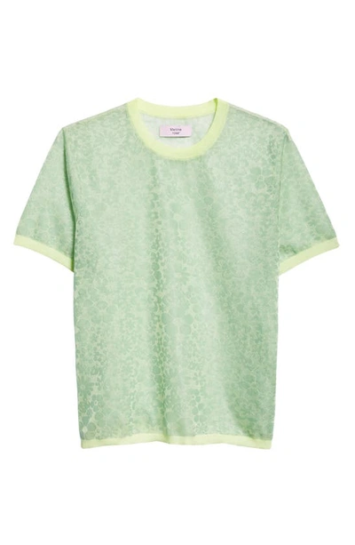 Shop Martine Rose Granny Flower Jacquard T-shirt In Lime Floral