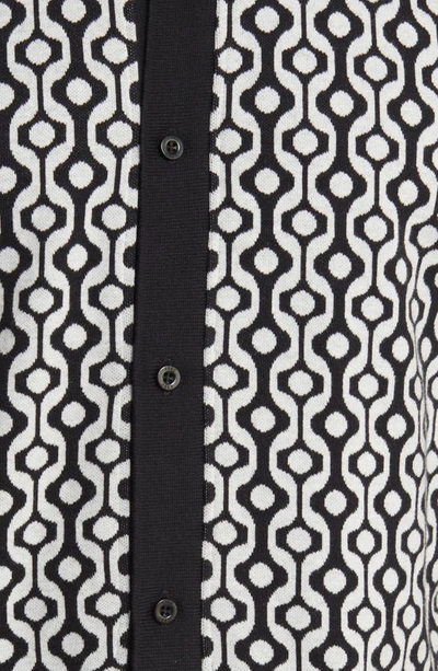Shop Obey Testament Geo Pattern Short Sleeve Knit Button-up Shirt In Black Multi