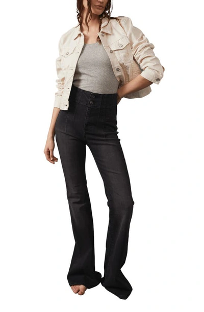 Shop Free People We The Free Jayde Flare Jeans In Onyx