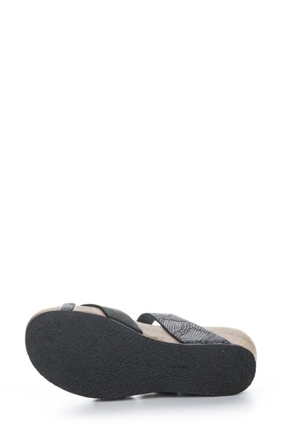 Shop Bos. & Co. Lively Slide Sandal In Black Nubuck/snake Printdnu