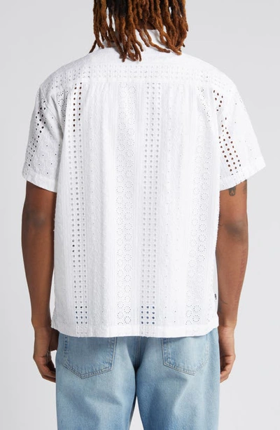 Shop Obey Sunday Short Sleeve Camp Shirt In White