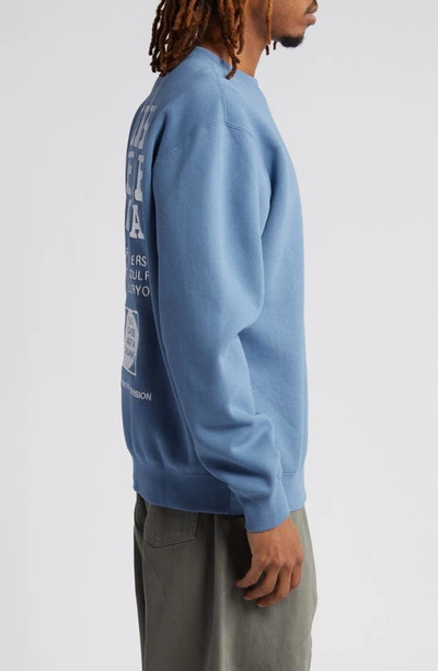 Shop Obey Force For Chaos Embroidered Crewneck Sweatshirt In Coronet Blue